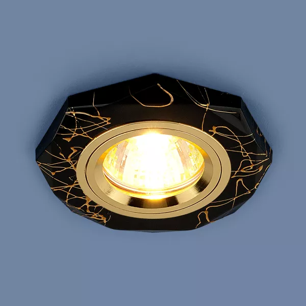 Встраиваемый светильник BK/GD (черный/золото) Elektrostandard 2040 MR16 - фото