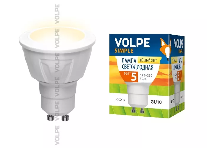 Лампочка светодиодная LED-JCDR-5W/NW/GU10/S картон Volpe - фото