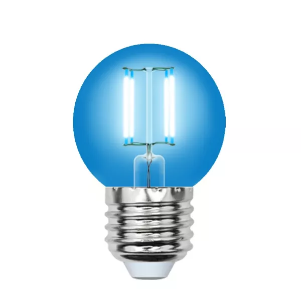 Лампочка светодиодная  LED-G45-5W/BLUE/E27 GLA02BL картон - фото