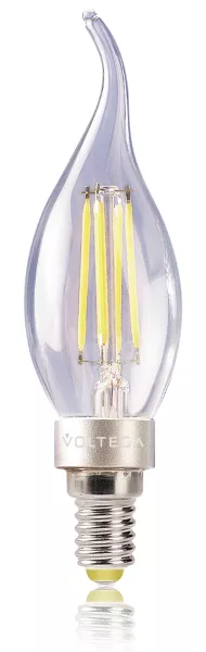 Лампочка светодиодная на ветру E14 4W 2800K 400lm Voltega Crystal 4675 - фото