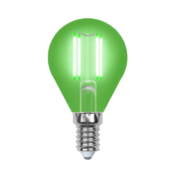 Лампочка светодиодная  LED-G45-5W/GREEN/E14 GLA02GR картон - фото