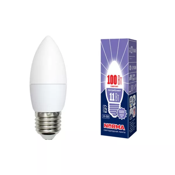 Лампочка светодиодная  LED-C37-11W/DW/E27/FR/NR картон - фото