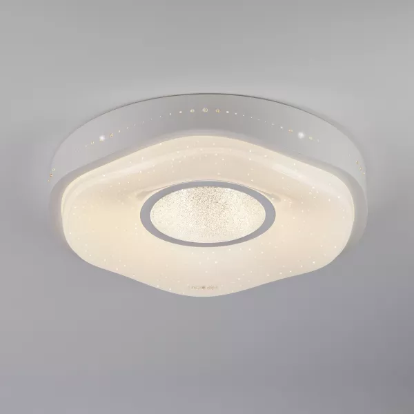 Потолочная люстра светодиодная с пультом, ночным режимом, регулировкой цветовой температуры и яркости 40011/1 Eurosvet Shine LED белый - фото