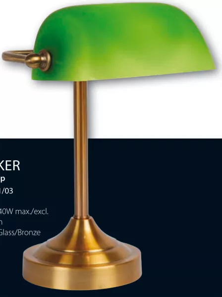 Настольная лампа Lucide Banker 17504/01/03 - фото