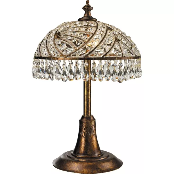 Хрустальная настольная лампа 650-02-49 spanish bronze - фото