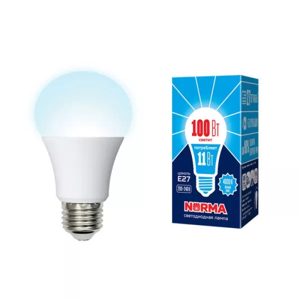Лампочка светодиодная  LED-A60-11W/NW/E27/FR/NR картон - фото