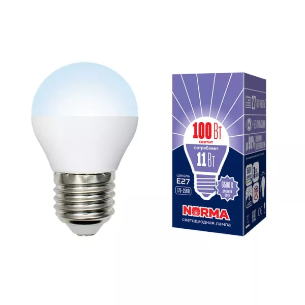 Лампочка светодиодная  LED-G45-11W/DW/E27/FR/NR картон - фото