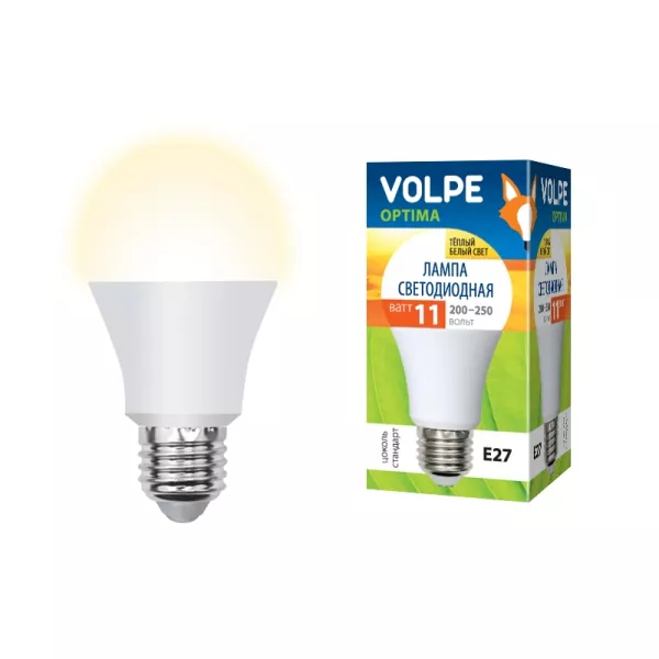 Лампочка светодиодная LED-A60-11W/WW/E27/FR/O картон Volpe - фото