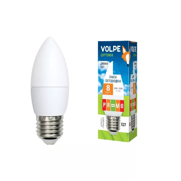 Лампочка светодиодная  LED-C37-8W/DW/E27/FR/O картон - фото