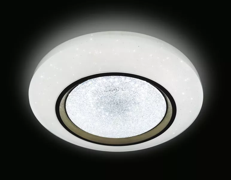Потолочный светодиодный светильник с пультом FS1233 WH/SD 96W D450 Ambrella Crystal Sand - фото