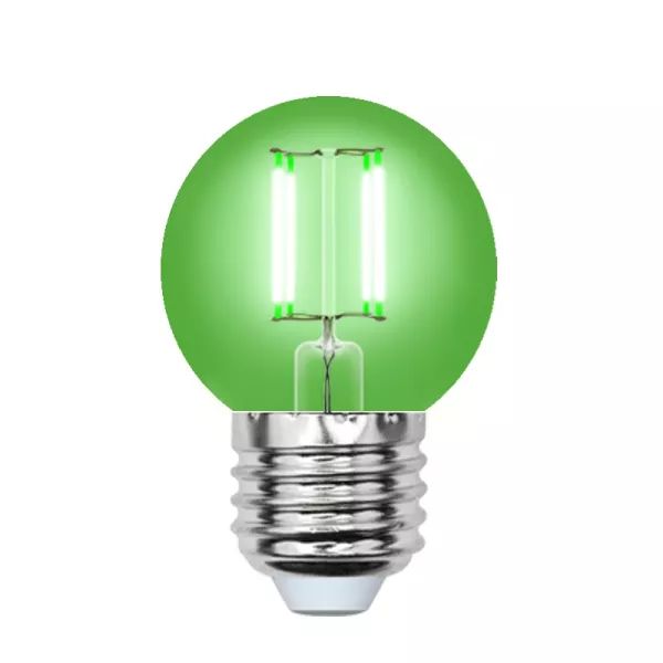 Лампочка светодиодная  LED-G45-5W/GREEN/E27 GLA02GR картон - фото