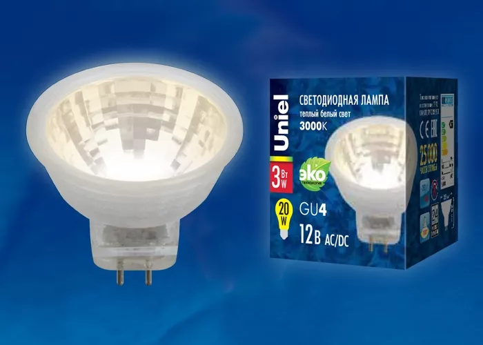 Лампочка светодиодная  LED-MR11-3W/WW/GU4 GLZ21TR - фото