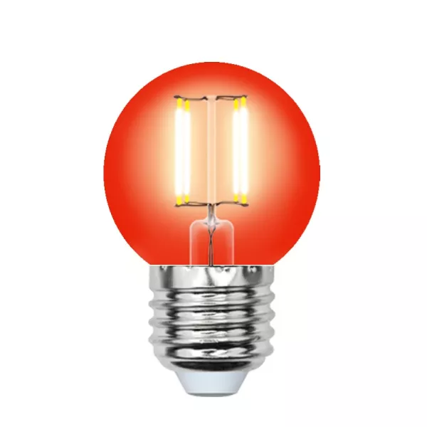 Лампочка светодиодная  LED-G45-5W/RED/E27 GLA02RD картон - фото