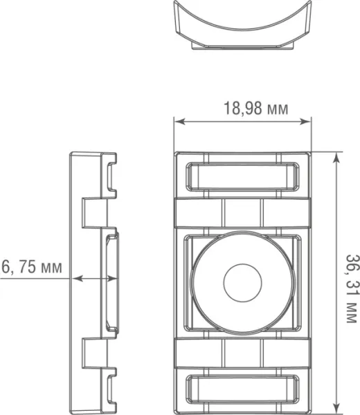 Комплект накладной Round Line Surface Mounting Kit DL20355, DL20356 - фото схема