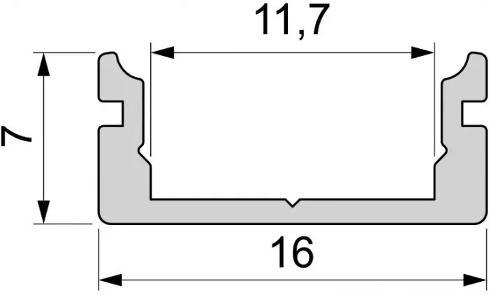 Профиль для светодиодной ленты AU-01-10 970025 - фото схема
