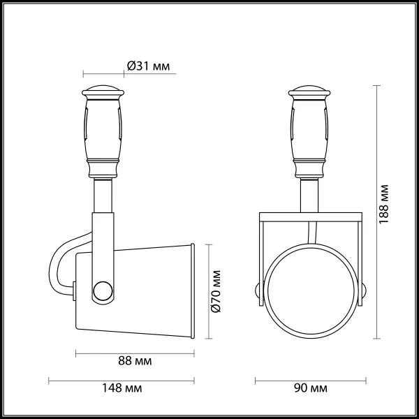 Трековый светильник Odeon Light Flexiwhite 3628/1 - фото схема