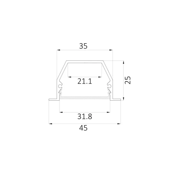 Профиль для светодиодной ленты  0243208 - фото схема