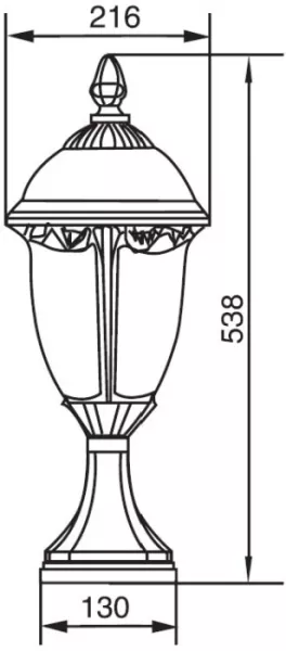 Наземный фонарь St.LOUIS L 89104L Bl мат/тр - фото схема