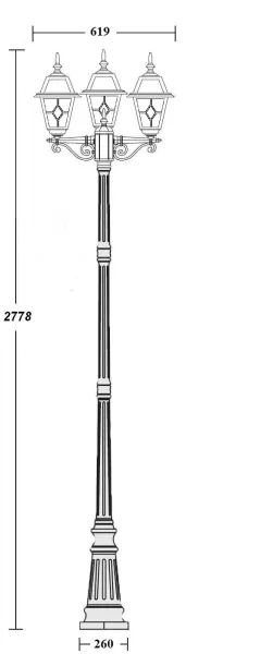 Наземный фонарь FARO lead GLASS 91110B lgG 18 Bl - фото схема