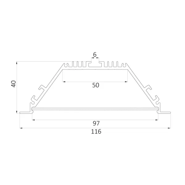 Профиль для светодиодной ленты  0243612 - фото схема