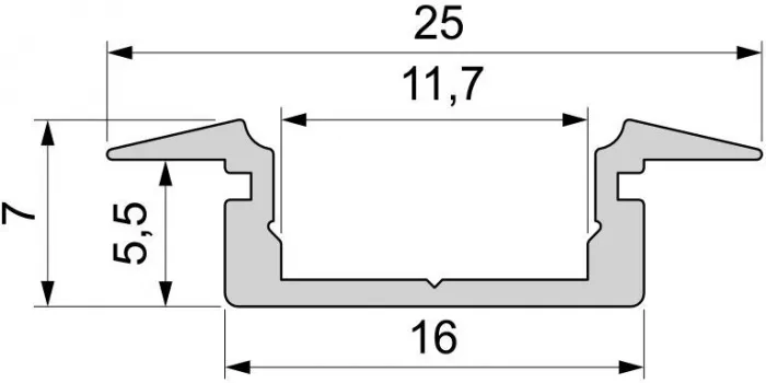 Профиль для светодиодной ленты ET-01-10 975025 - фото схема
