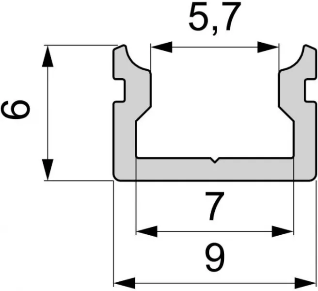 Профиль для светодиодной ленты AU-01-05 970083 - фото схема