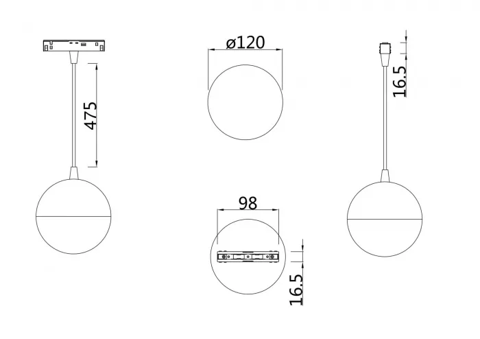 Трековый светильник Kiat TR018-2-10W3K-W - фото схема