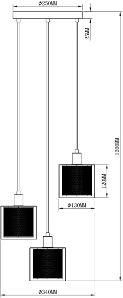 Подвесной светильник Brizzi V2871-3P - фото схема