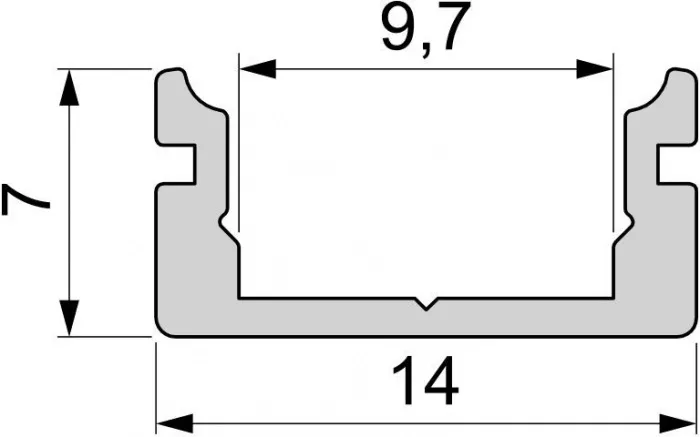Профиль для светодиодной ленты AU-01-08 970003 - фото схема