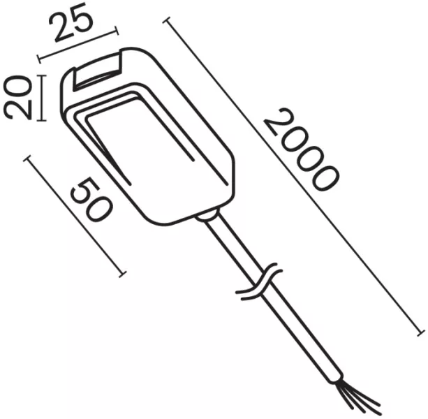 Питание боковое Magnetic track system Radity TRA084B-12W-200 - фото схема