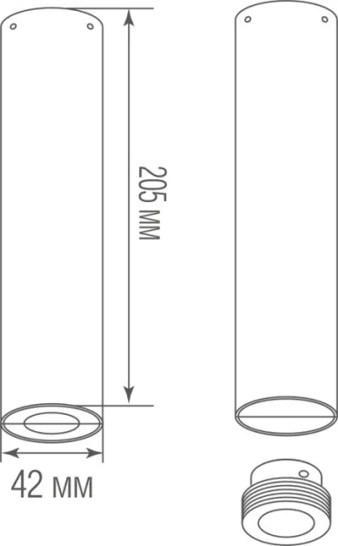 Вертикальное потолочное основание Light Wave Base power supply 205VB - фото схема