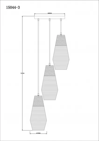 Подвесной светильник Wayne 15044-3 - фото схема