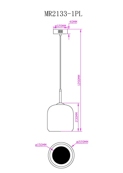 Подвесной светильник Charlie MR2133-1PL - фото схема