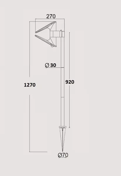 Грунтовый светильник SOLAR P9011-1030 spike - фото схема