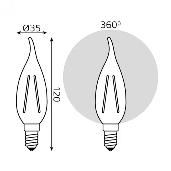 Лампочка светодиодная Filament 104801005 - фото схема