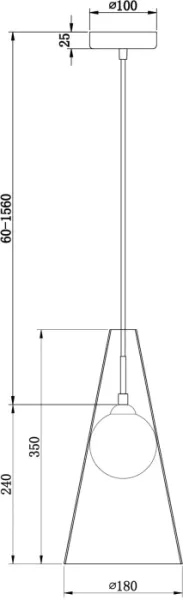 Подвесной светильник Toper FR5389PL-01BS - фото схема