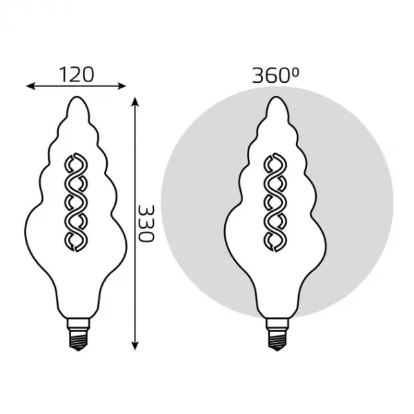 Лампочка светодиодная филаментная  166802008 - фото схема