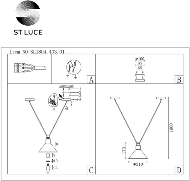 Подвесной светильник Svevo SL1804.403.01 - фото схема