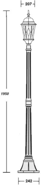 Наземный фонарь ASTORIA 2M 91408M Bl ромб - фото схема