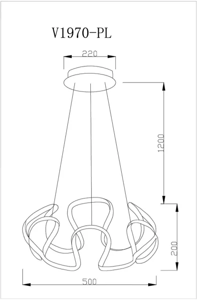 Подвесной светильник светодиодный LED*80W Moderli Blastic V1970-PL - фото схема