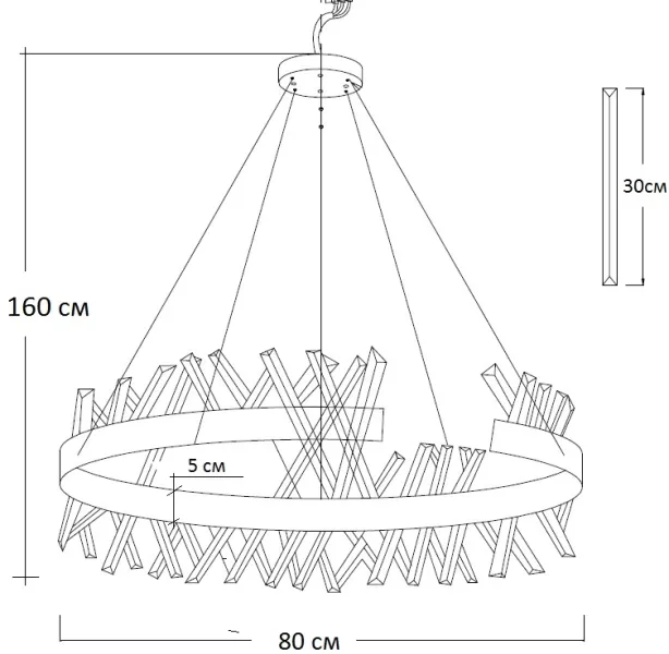 Подвесной светильник светодиодный Garda Decor 62GDW-913-800R - фото схема