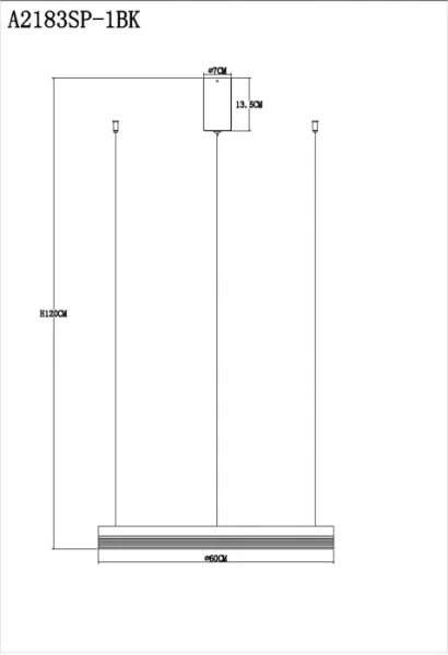 Подвесной светильник Mercury A2183SP-1BK - фото схема