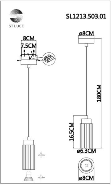 Подвесной светильник Kendo SL1213.503.01 - фото схема