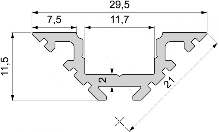 Профиль для светодиодной ленты AV-01-10 970401 - фото схема