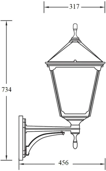 Настенный фонарь уличный QUADRO XL 79901XL Bl - фото схема