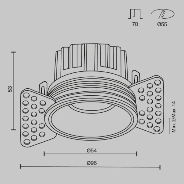 Точечный светильник Round DL058-7W4K-TRS-BS - фото схема