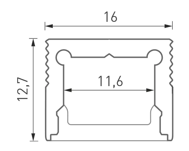 Профиль для светодиодной ленты LS LS.1613-R - фото схема
