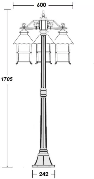 Наземный фонарь CAIOR 2 81408B Gb - фото схема