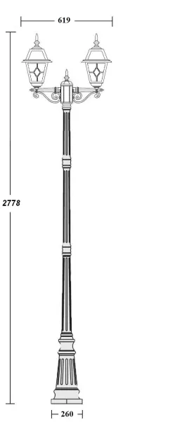 Наземный фонарь FARO lead GLASS 91110A lgG 18 Bl - фото схема