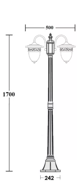 Наземный фонарь KRAKOV 1 L 87208LA/18 Gb - фото схема